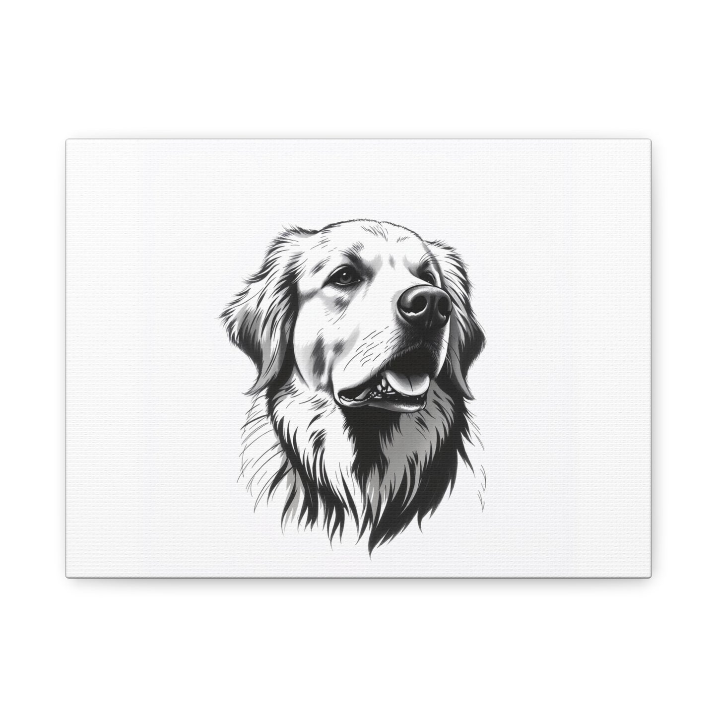 Elegant Black & White Golden Retriever Matte Canvas - Stretched 1.25